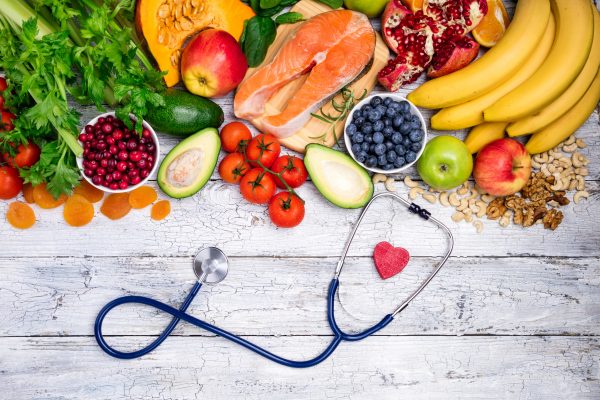 colorful fruits and vegetables on wooden table
